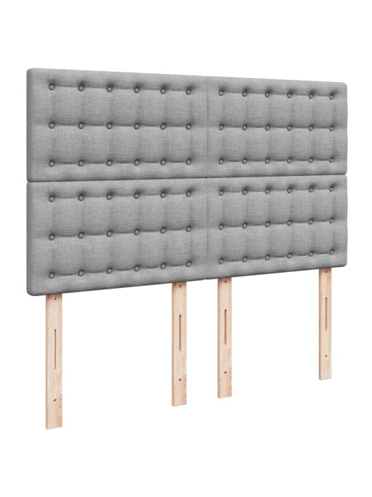 Box spring postel s matrací světle šedá 140 x 190 cm textil