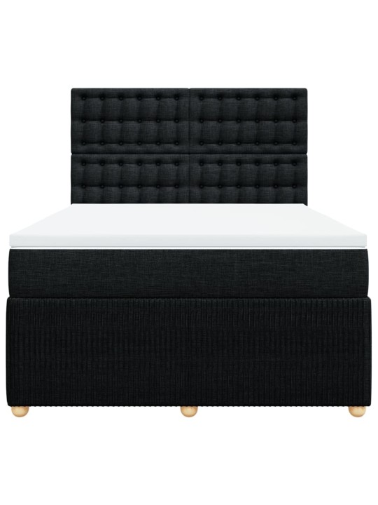 Box spring postel s matrací černá 140 x 190 cm textil