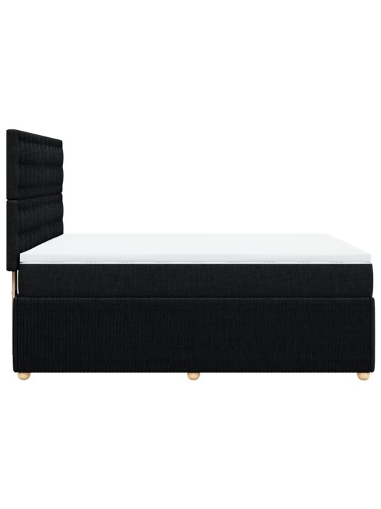 Box spring postel s matrací černá 140 x 190 cm textil