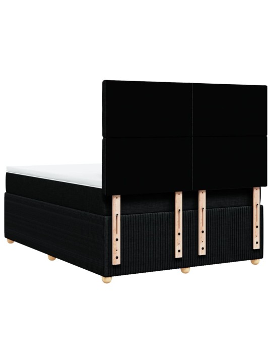 Box spring postel s matrací černá 140 x 190 cm textil