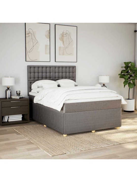 Box spring postel s matrací taupe 140x190 cm textil