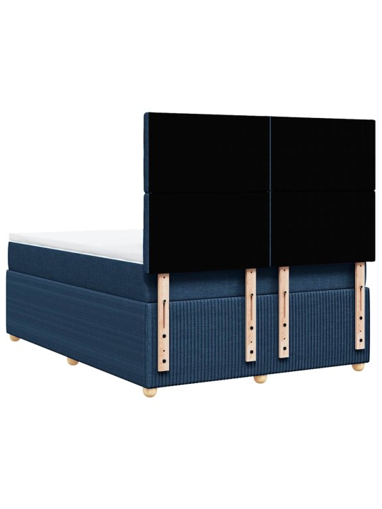 Box spring postel s matrací modrá 140x190 cm textil