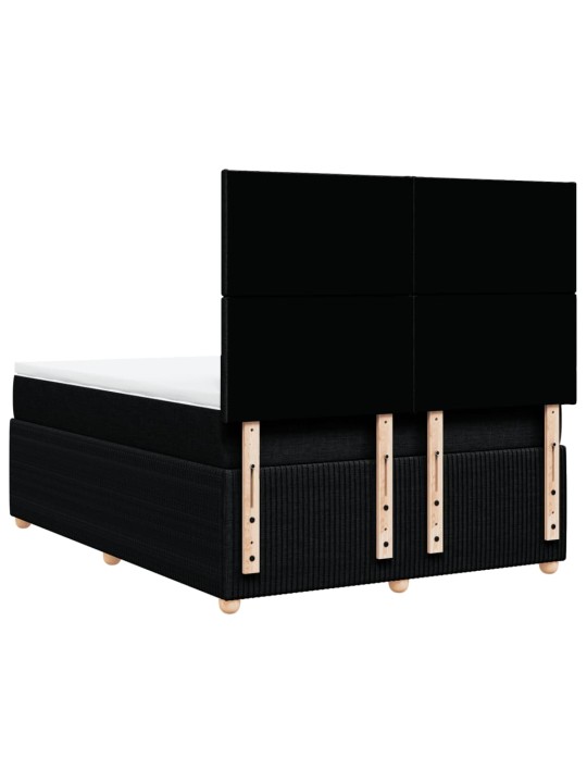 Box spring postel s matrací černá 140x200 cm textil