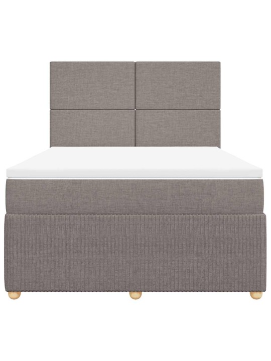 Box spring postel s matrací taupe 140x200 cm textil