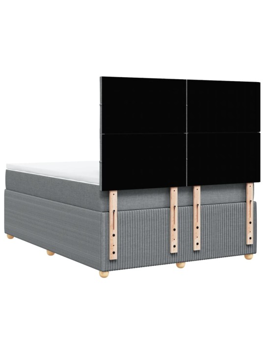 Box spring postel s matrací světle šedá 140 x 200 cm textil