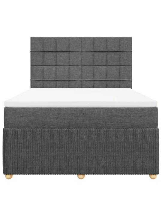 Box spring postel s matrací tmavě šedá 140x200 cm textil