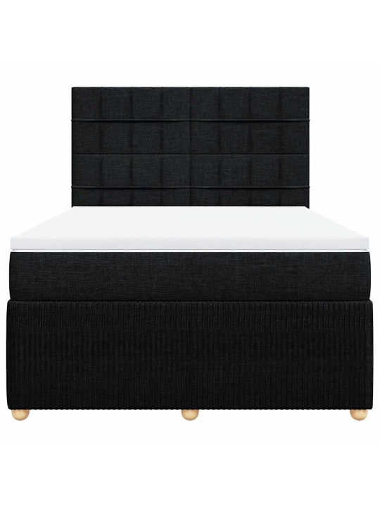 Box spring postel s matrací černá 140x200 cm textil