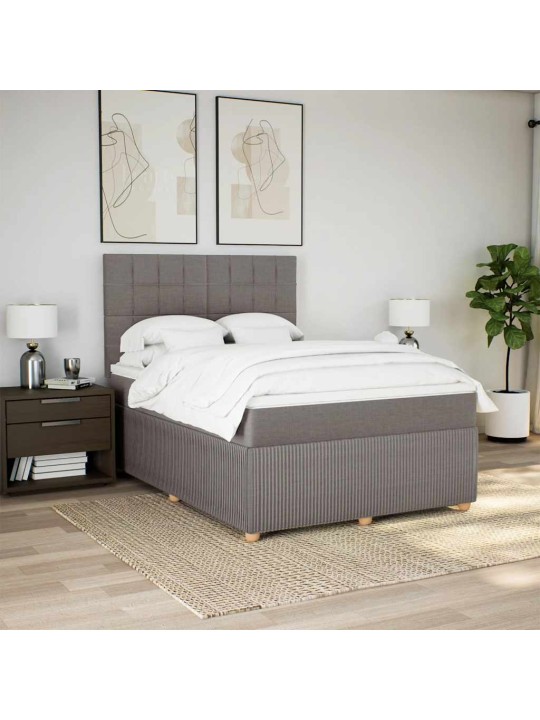 Box spring postel s matrací taupe 140x200 cm textil