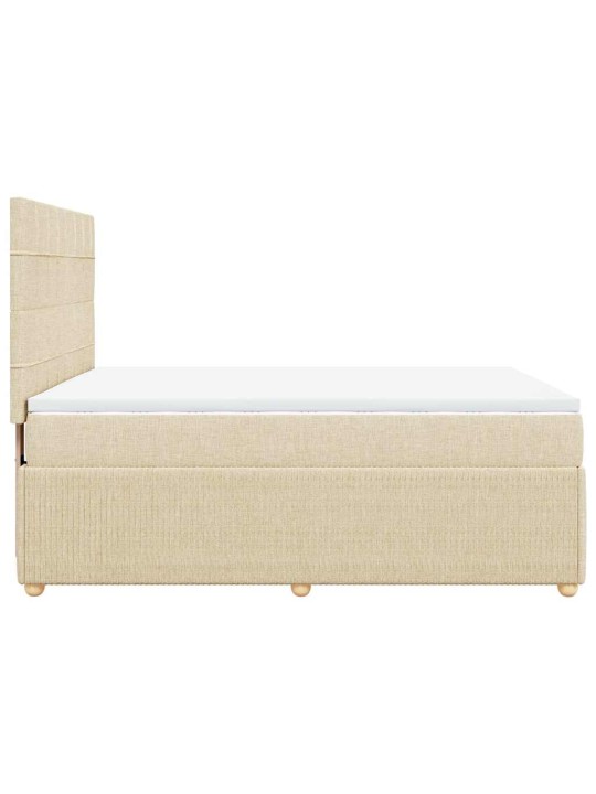 Box spring postel s matrací krémová 140x200 cm textil