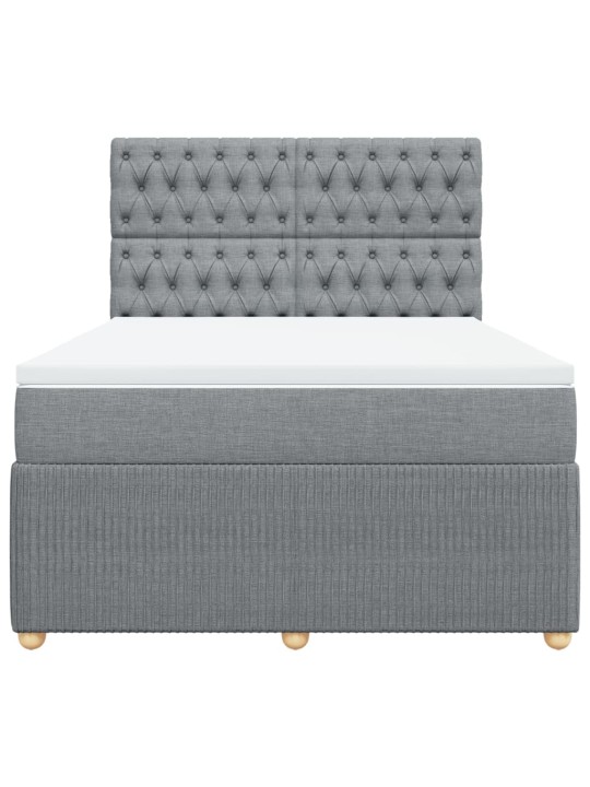 Box spring postel s matrací světle šedá 140 x 200 cm textil
