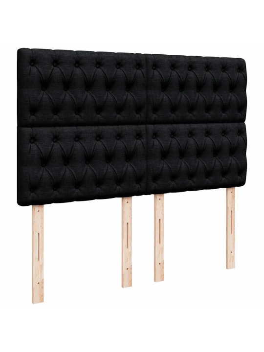 Box spring postel s matrací černá 140x200 cm textil