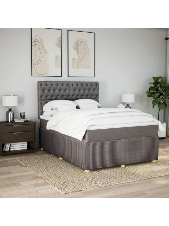 Box spring postel s matrací taupe 140x200 cm textil