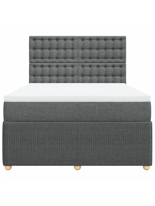 Box spring postel s matrací tmavě šedá 140x200 cm textil