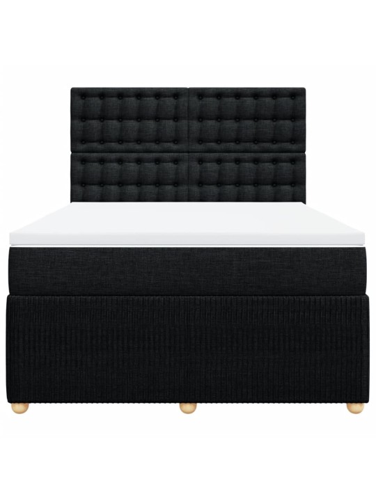 Box spring postel s matrací černá 140x200 cm textil