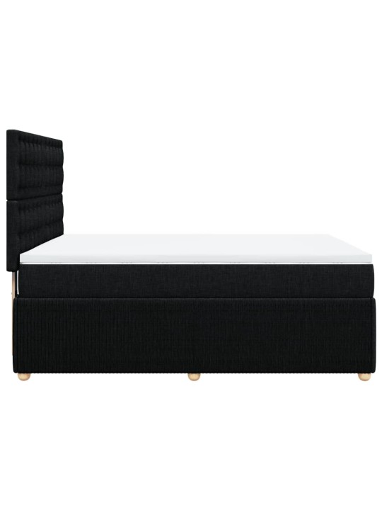 Box spring postel s matrací černá 140x200 cm textil