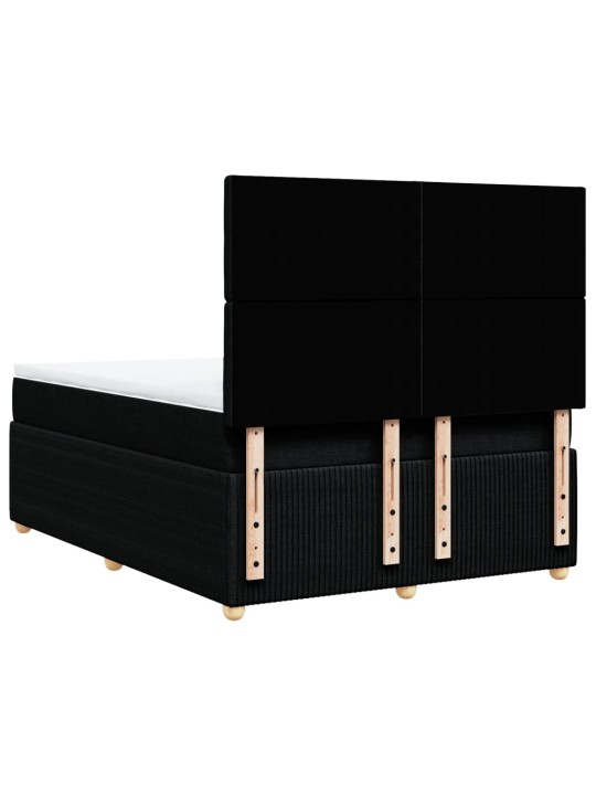 Box spring postel s matrací černá 140x200 cm textil