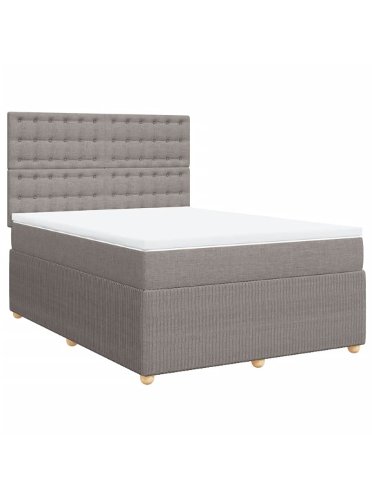Box spring postel s matrací taupe 140x200 cm textil