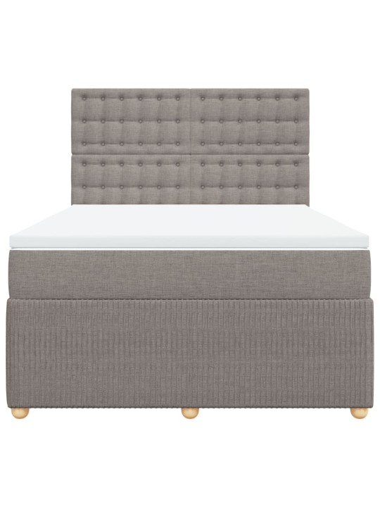 Box spring postel s matrací taupe 140x200 cm textil