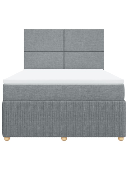 Box spring postel s matrací světle šedá 160 x 200 cm textil