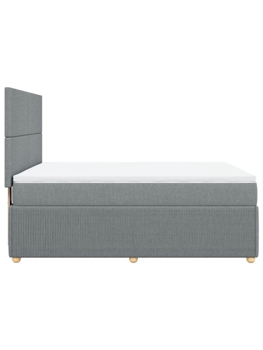 Box spring postel s matrací světle šedá 160 x 200 cm textil