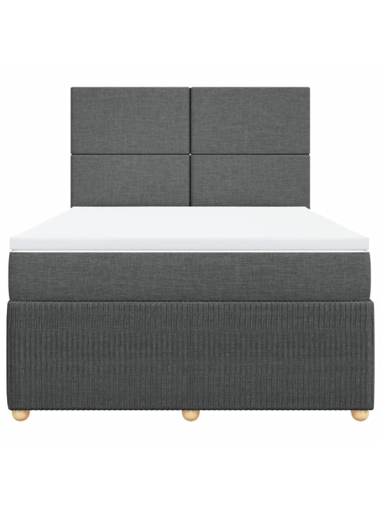 Box spring postel s matrací tmavě šedá 160x200 cm textil
