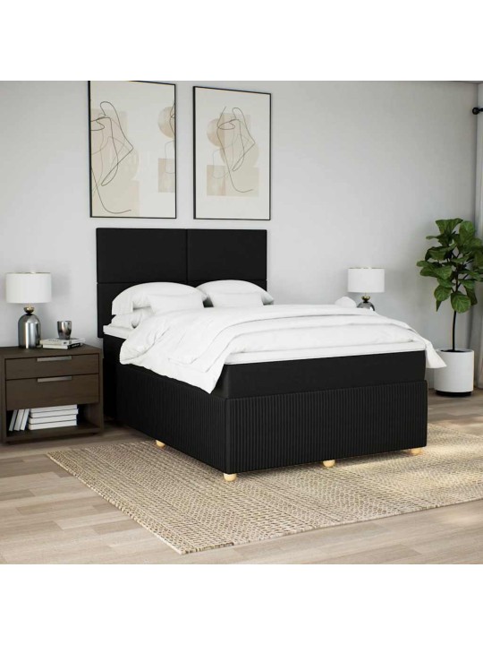 Box spring postel s matrací černá 160x200 cm textil