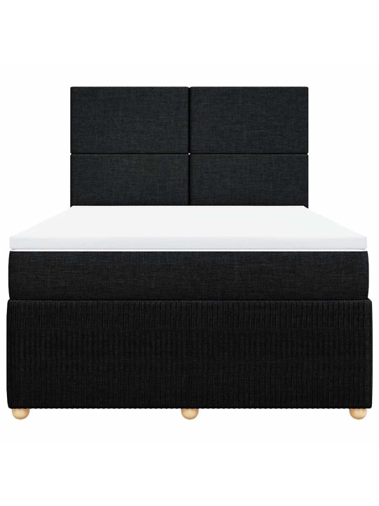 Box spring postel s matrací černá 160x200 cm textil