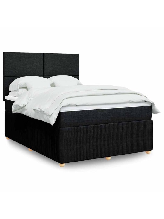 Box spring postel s matrací černá 160x200 cm textil