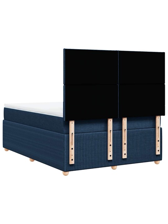Box spring postel s matrací modrá 160x200 cm textil
