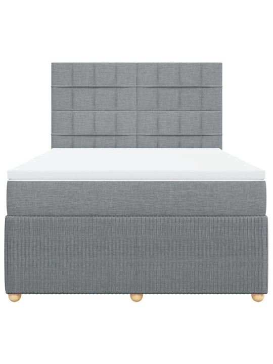 Box spring postel s matrací světle šedá 160 x 200 cm textil