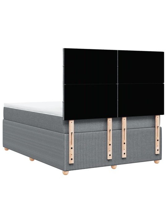 Box spring postel s matrací světle šedá 160 x 200 cm textil