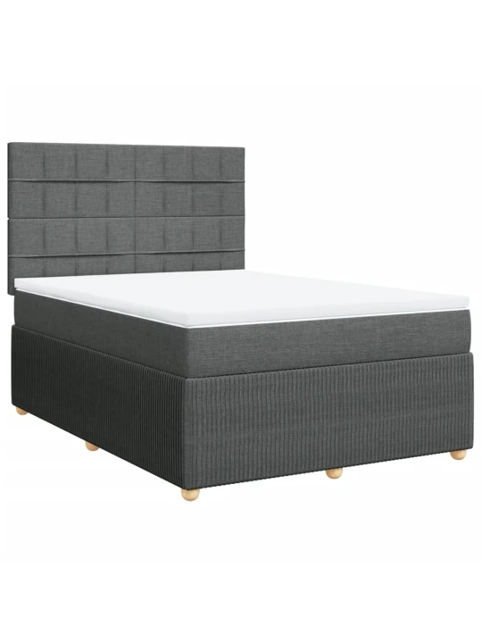 Box spring postel s matrací tmavě šedá 160x200 cm textil