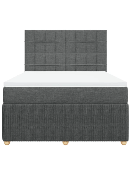 Box spring postel s matrací tmavě šedá 160x200 cm textil