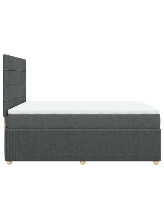 Box spring postel s matrací tmavě šedá 160x200 cm textil