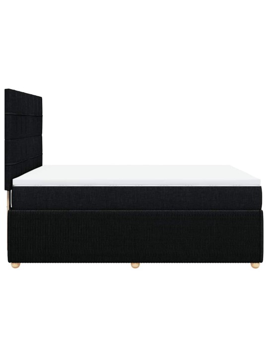 Box spring postel s matrací černá 160x200 cm textil