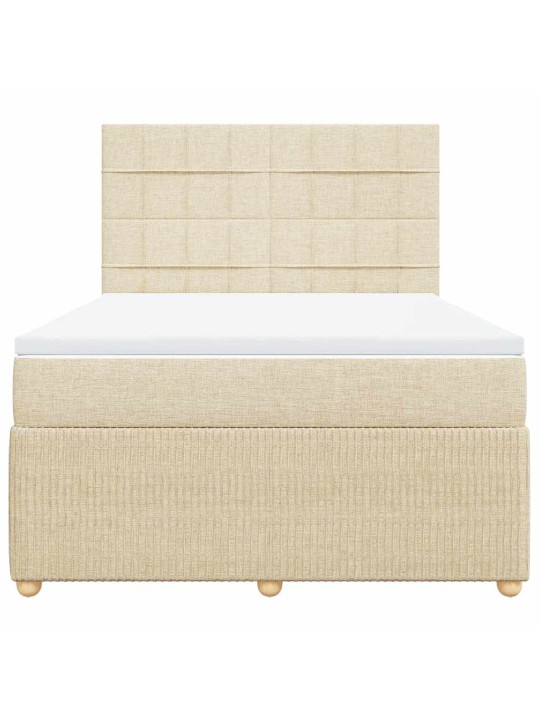 Box spring postel s matrací krémová 160x200 cm textil