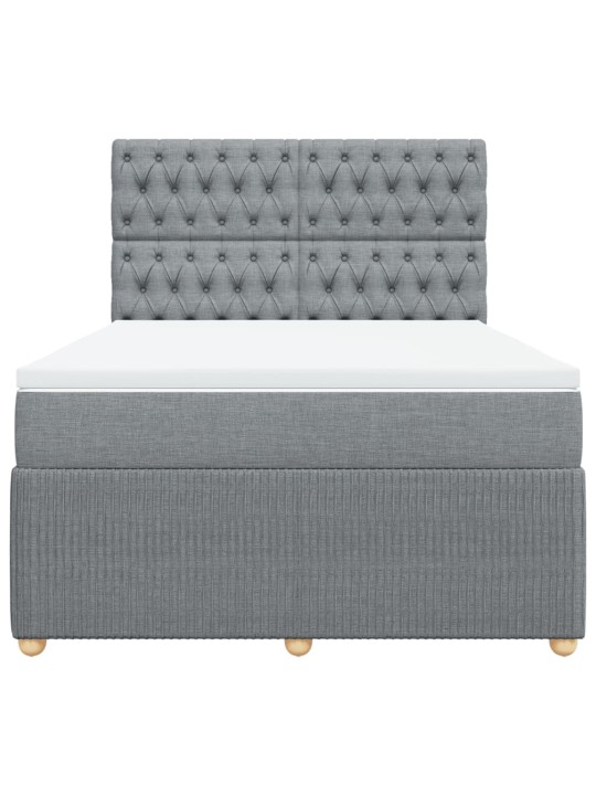 Box spring postel s matrací světle šedá 160 x 200 cm textil