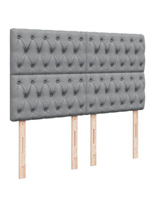 Box spring postel s matrací světle šedá 160 x 200 cm textil