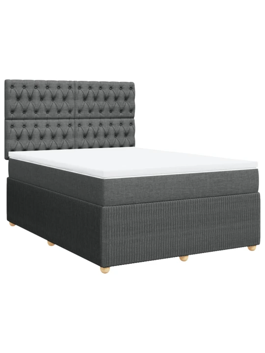 Box spring postel s matrací tmavě šedá 160x200 cm textil