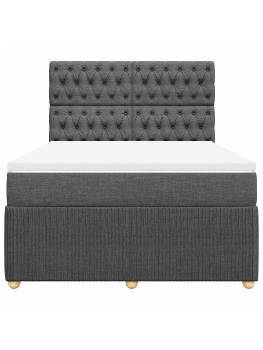 Box spring postel s matrací tmavě šedá 160x200 cm textil