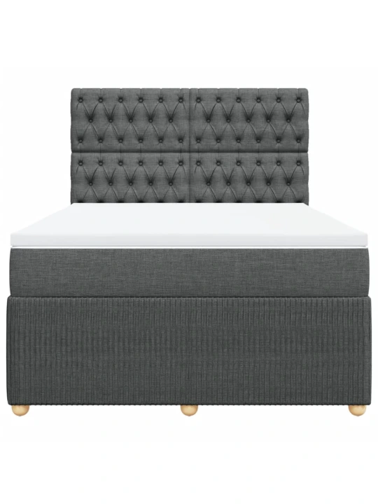 Box spring postel s matrací tmavě šedá 160x200 cm textil