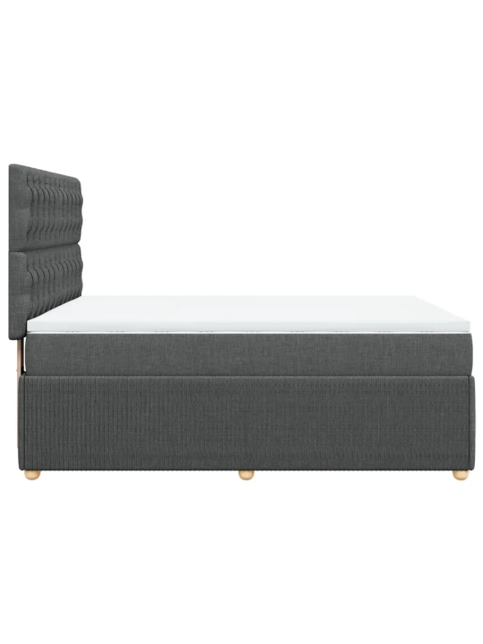 Box spring postel s matrací tmavě šedá 160x200 cm textil