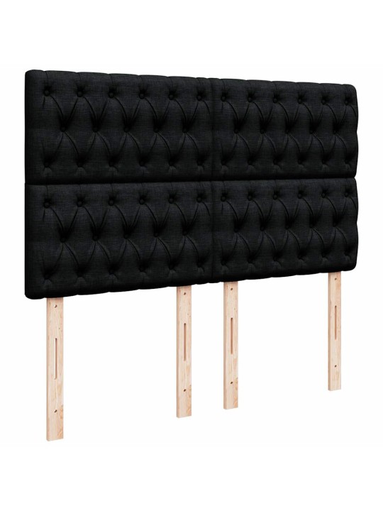 Box spring postel s matrací černá 160x200 cm textil