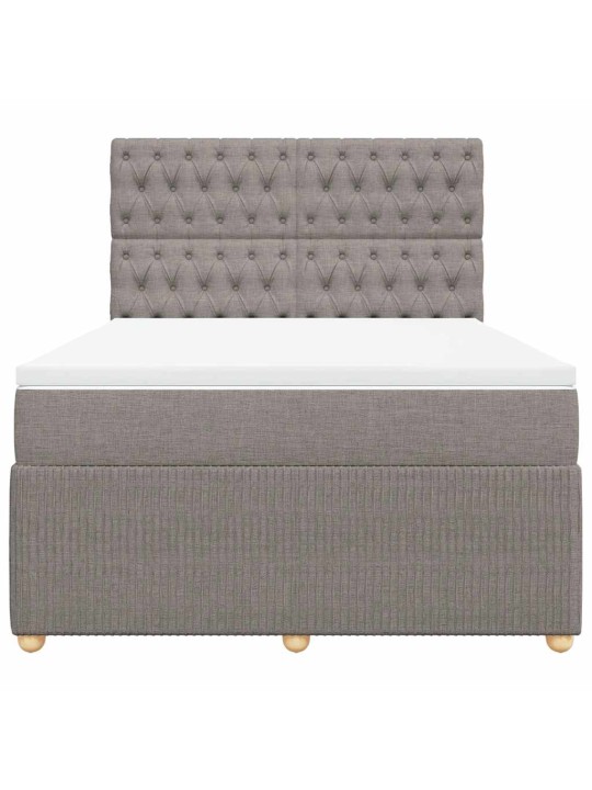 Box spring postel s matrací taupe 160x200 cm textil