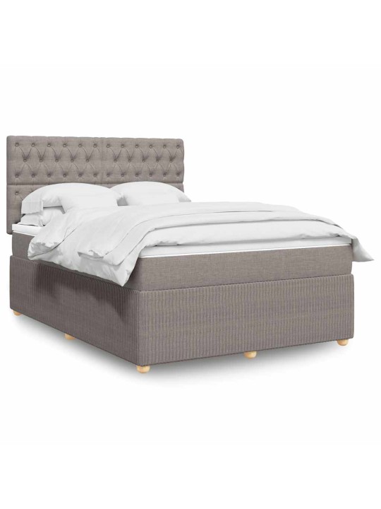 Box spring postel s matrací taupe 160x200 cm textil