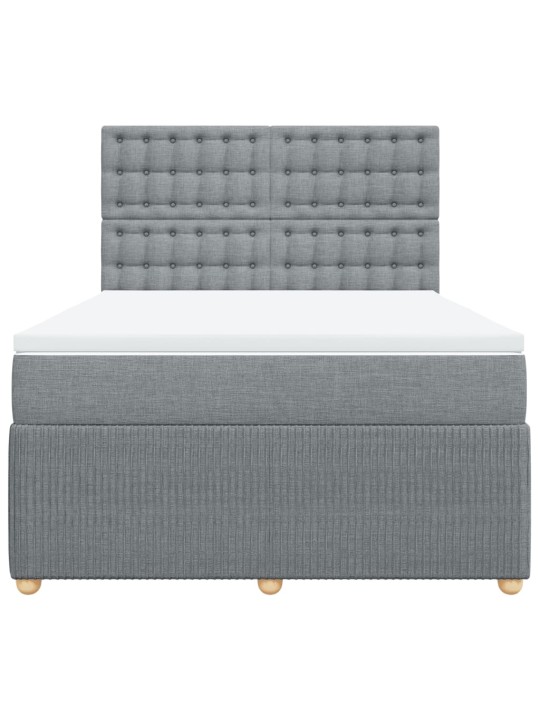 Box spring postel s matrací světle šedá 160 x 200 cm textil