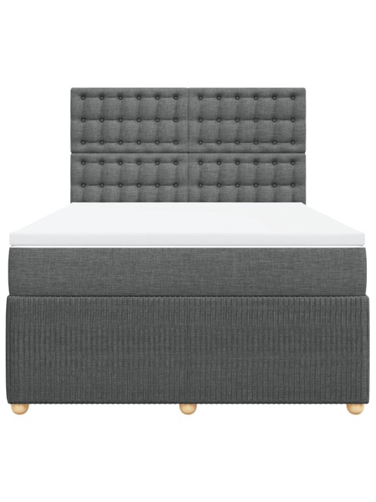 Box spring postel s matrací tmavě šedá 160x200 cm textil