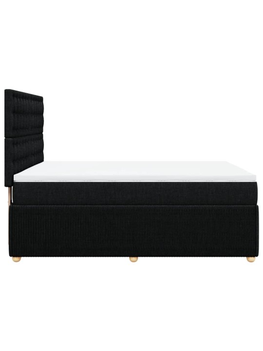 Box spring postel s matrací černá 160x200 cm textil