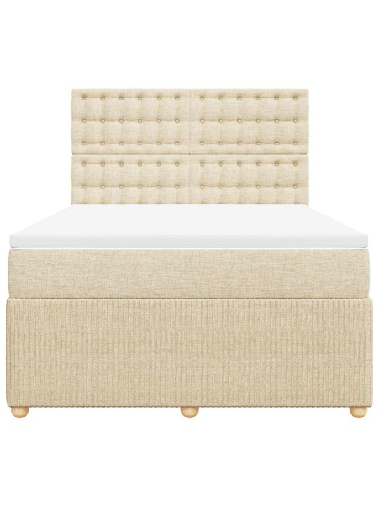 Box spring postel s matrací krémová 160x200 cm textil