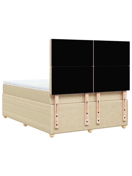 Box spring postel s matrací krémová 160x200 cm textil